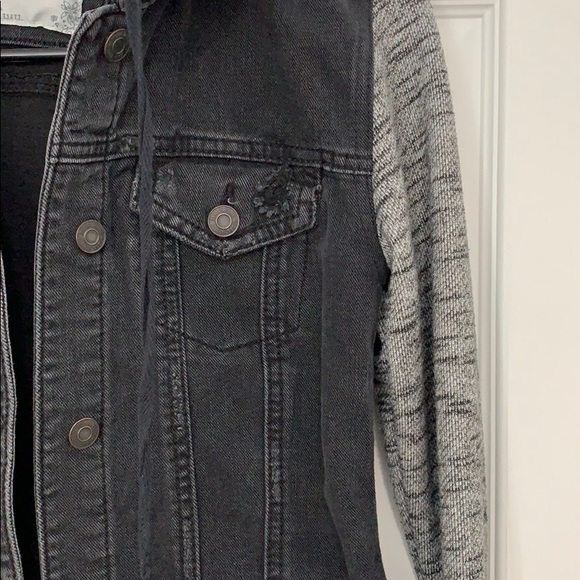 Mudd Distressed Black Denim Style Jacket - Picture 2 of 7